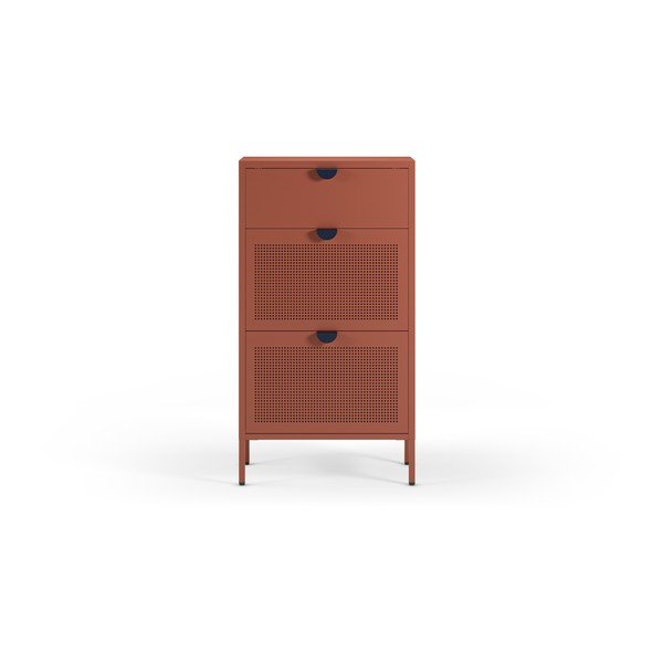 Terakotos spalvos iš metalo spintelė batams 60x110x30 cm Sayla – Marckeric-image-1