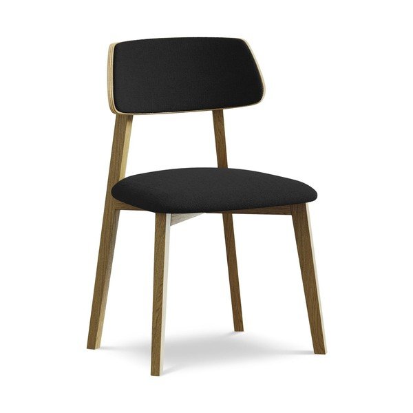 Juodos spalvos iš medienos masyvo valgomojo kėdė Niu – Makamii