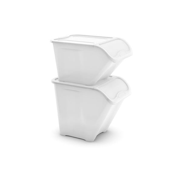 Iš plastiko daiktadėžė baltos spalvos su dangčiu 55x39x46 cm All In Box – KIS-image-2