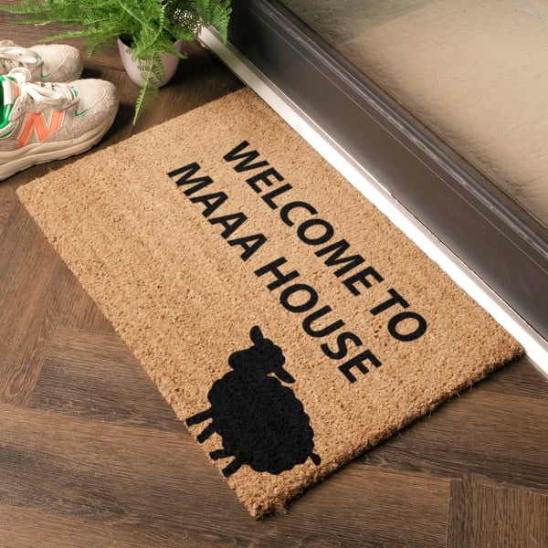 Iš kokoso pluošto grindų kilimėlis 40x60 cm Welcome to Maaa House – Artsy Doormats-image-1