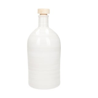Baltos spalvos keraminis butelis aliejui Brandani Maiolica, 500 ml