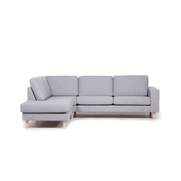"Scandic Focus" pilka kampinė sofa su kairiuoju šoniniu šezlongu-image-1