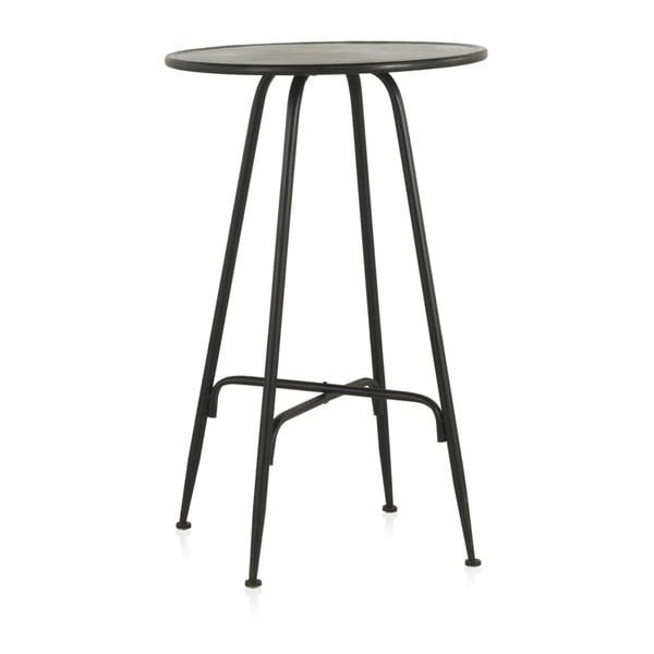 Juodos spalvos metalinis baro stalas Geese pramoninio stiliaus, aukštis 100 cm