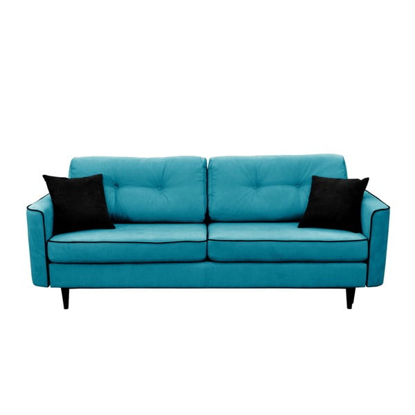 Turkio spalvos sofa-lova su juodomis kojomis Mazzini Sofas Magnolia