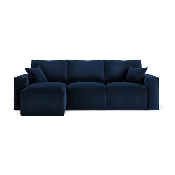 Tamsiai mėlyna kampinė sofa "Cosmopolitan Design Florida", kairysis kampas