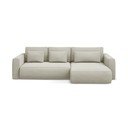 Smėlio spalvos sulankstoma/su sandėliavimo vieta kampinė sofa (su dešiniuoju kampu/su gultu) Kapua – Makamii