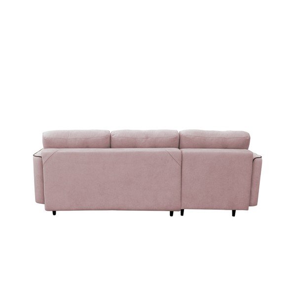 Rožinė sofa lova su juodomis kojomis Mazzini Sofos Dragonfly, kairysis kampas-image-3