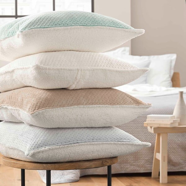 Iš sherpa vilnos dygsniuotas lovatiesės ir pagalvės užvalkalų rinkinys žalios spalvos 240x220 cm Mylene – douceur d'intérieur-image-2