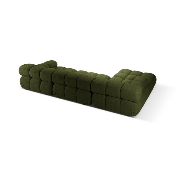 Iš boucle modulinė kampinė sofa žalios spalvos (su kairiuoju kampu) Bellis – Micadoni Home-image-4