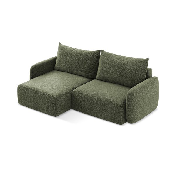 Žalios spalvos sulankstoma/su sandėliavimo vieta kampinė sofa (su kairiuoju kampu) Kalena – Makamii-image-4