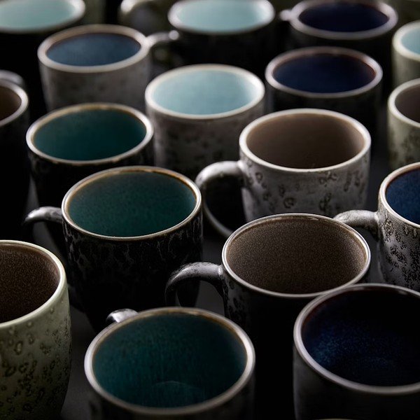 Juodos spalvos/tamsiai mėlynos spalvos iš keramikos puodeliai 4 vnt. 300 ml Gastro Black/Mix – Bitz-image-3