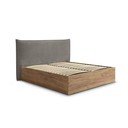 Pilkos spalvos/taupe spalvos iš audinio dvigulė lova audiniu dengta/iš medžio drožlių plokštės su sandėliavimo vieta su lovos grotelėmis 180x200 cm Charlie – Bobochic Paris