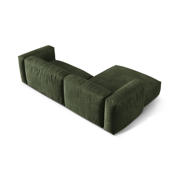 Žalios spalvos iš velveto modulinė kampinė sofa (su kairiuoju kampu/su gultu) Martina – Micadoni -image-4
