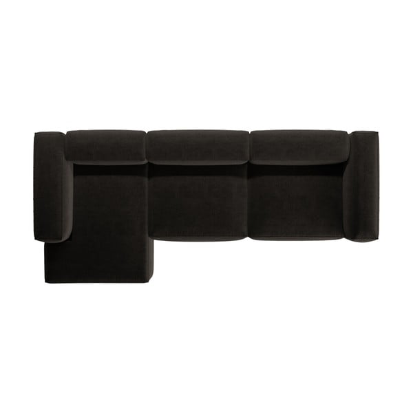 Juodos spalvos kampinė sofa (su kairiuoju kampu/su gultu) Bergamo – Cosmopolitan Design-image-3