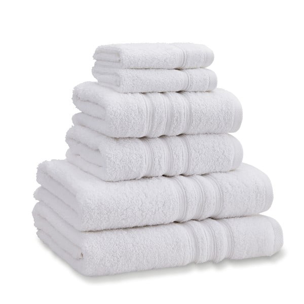 Baltos spalvos iš frote audinio iš medvilnės vonios rankšluosčių rinkiniai 6 vnt. Zero Twist – Catherine Lansfield