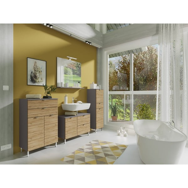 Spintelė po praustuvu su ąžuolo dekoru Germania Mauresa, plotis 60 cm-image-4