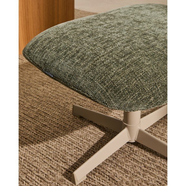 Žalios spalvos taburetė iš šenilinio audinio Teryl – Kave Home-image-3