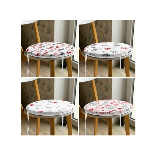 Sėdynės pagalvėlės 4 vnt. su Kalėdų motyvu ø 40 cm Snowflakes – Mila Home-image-3