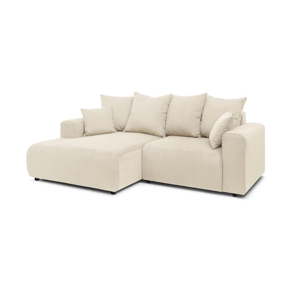 Iš velveto kampinė sofa kreminės spalvos Enjoy – Bobochic Paris-image-3