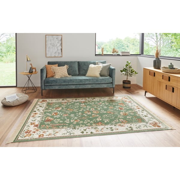 Iš viskozės kilimas žalios spalvos/kreminės spalvos 160x230 cm Oriental – Nouristan-image-1