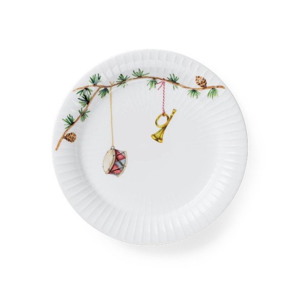 Baltos spalvos desertinė iš porceliano  lėkštė su Kalėdų motyvu ø 19 cm Hammershøi Christmas – Kähler Design