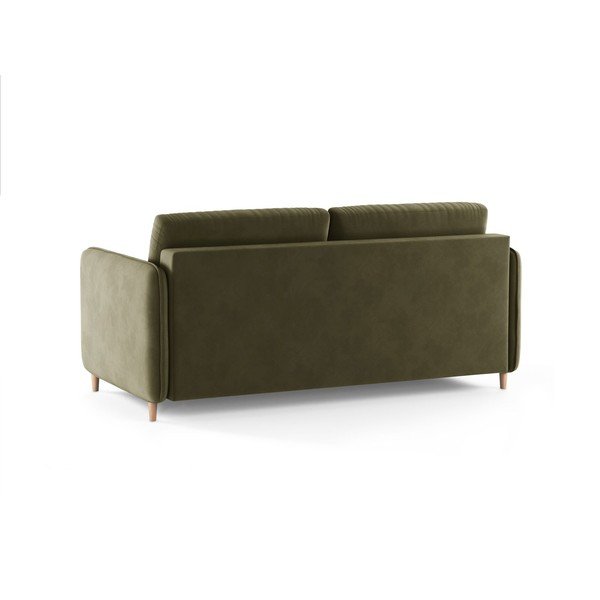 Žalios spalvos sofa miegojimui iš velveto 184 cm – Micadoni -image-3