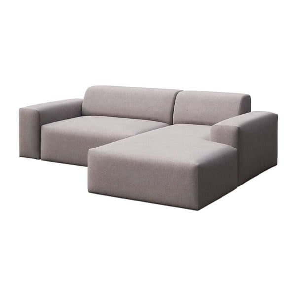 Pilkos spalvos iš velveto kampinė sofa (su dešiniuoju kampu/su gultu) Villet – Rodier-image-2