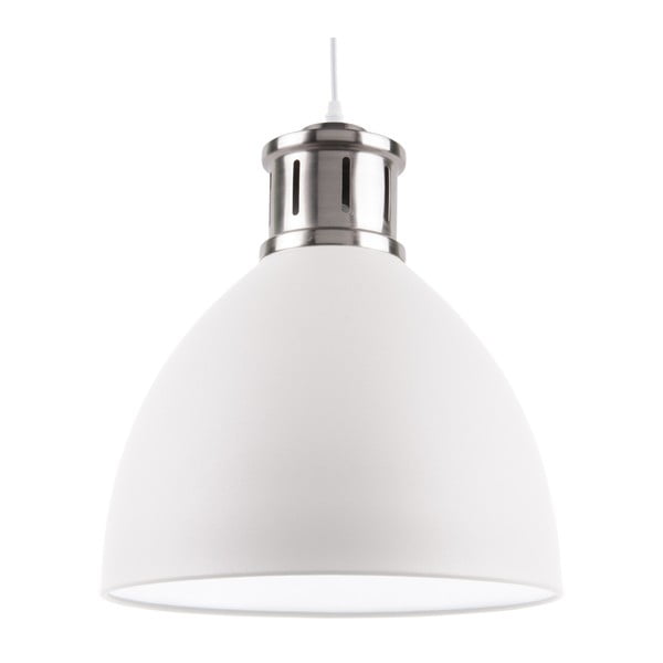 Baltas pakabinamas šviestuvas su sidabrinėmis detalėmis "Leitmotiv Refine", ⌀ 40,5 cm