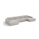 Šviesiai pilkos spalvos kampinė sofa („U“ formos) Jodie – Micadoni 