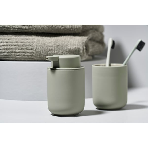 Pilkai žalias keraminis indas dantų šepetėliams Zone Eucalyptus-image-1