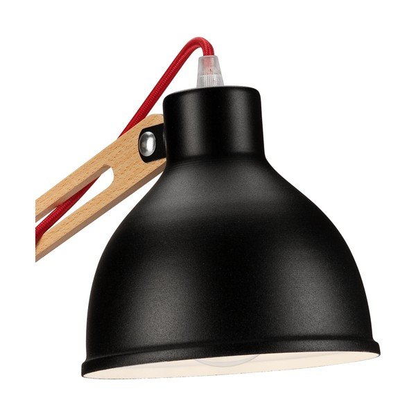 Stalinis šviestuvas juodos spalvos/rudos spalvos (aukštis 44 cm) su metaliniu gaubtu Marcello – LAMKUR-image-3