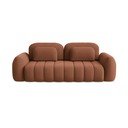 Terakotos spalvos iš boucle sulankstoma/su sandėliavimo vieta sofa 266 cm Pele – Makamii