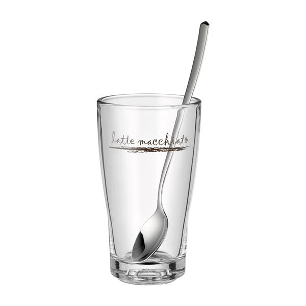 6 sidabro spalvos stiklinių puodelių su šaukštais rinkinys, 280 ml - WMF-image-2