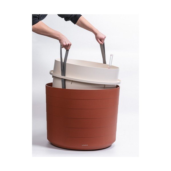 Rudai raudonos spalvos savaiminio laistymo vazonas Plastia Berberis, ø 55 cm-image-3