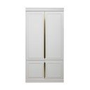 Šviesiai pilkos spalvos iš pušies masyvo drabužių spinta 110x215x44 cm Organize – WOOOD