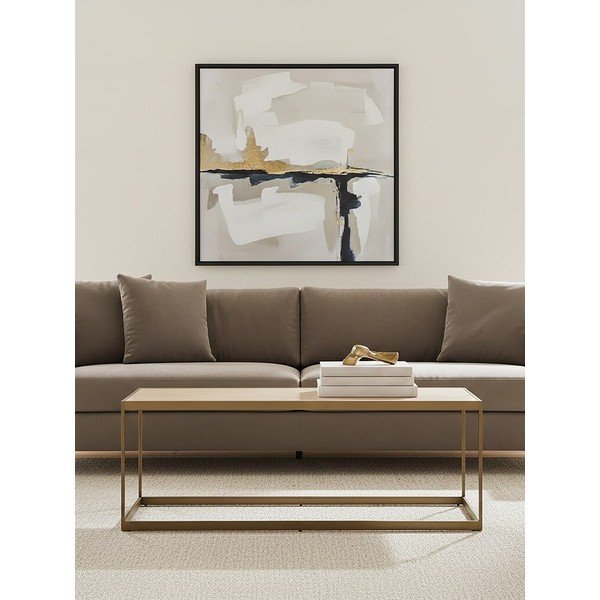 Rudos spalvos/natūralios spalvos kavos staliukas su ąžuolo dekoro stalviršiu 40x120 cm Grenoble – Premier Housewares-image-2
