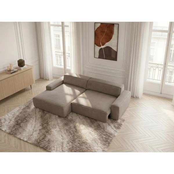 Taupe spalvos sulankstoma/ar elektrisko sēdekļa regulēšanu kampinė sofa (su kairiuoju kampu) Abel – Bobochic Paris-image-4