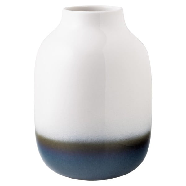 Mėlynos ir baltos spalvos molinė vaza Villeroy & Boch Like Lave, aukštis 22,5 cm