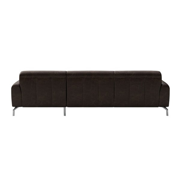 Tamsiai ruda odinė kampinė sofa MESONICA Puzo, dešinysis kampas-image-3
