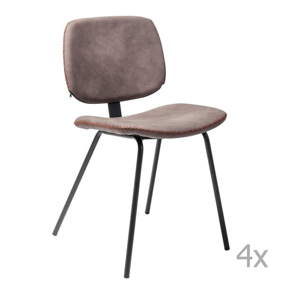 4 rudų valgomojo kėdžių rinkinys Kare Design Barber