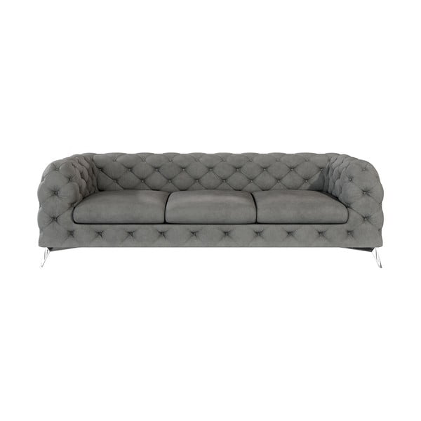 Pilkos spalvos iš velveto sofa 243 cm Chelsea – Ropez