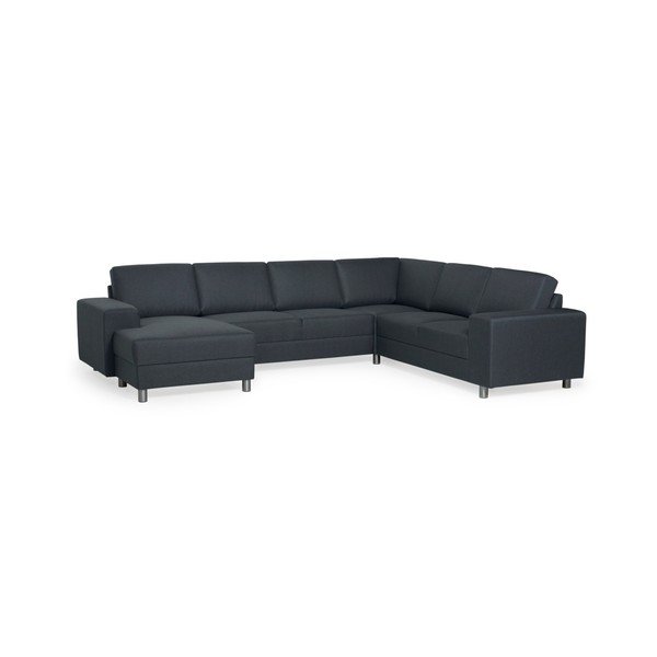 "Scandic" pilka kampinė sofa su kairiąja šonine lova "Doris Malmo-image-1