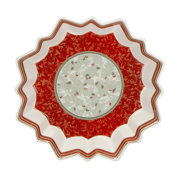 Porcelianinė serviravimo lėkštė su kalėdiniu motyvu Brandani Vassoio Stella Connubio, ⌀ 22 cm