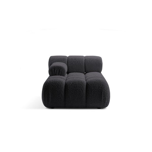 Iš boucle modulinė sofos dalis antracito spalvos (su kairiuoju kampu) Bellis – Micadoni Home
