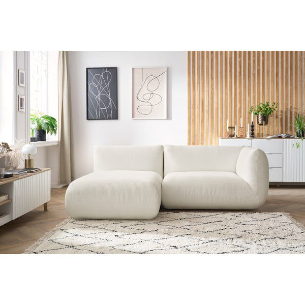 Balta velvetinė kampinė sofa (kairysis kampas) Lecomte - Bobochic Paris-image-1