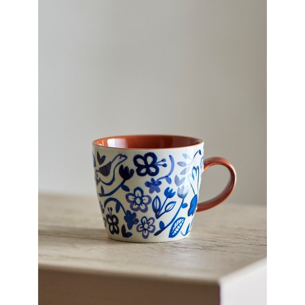 Mėlynos spalvos/kreminės spalvos iš molio puodeliai 4 vnt. 300 ml Figuria – Bloomingville-image-1