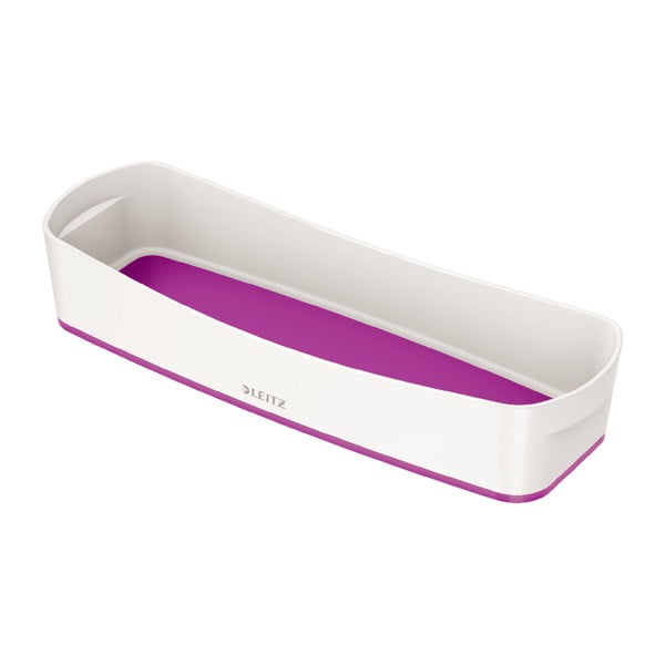 Baltos ir violetinės spalvos rašomojo stalo dėklas Leitz MyBox, 31 cm ilgio