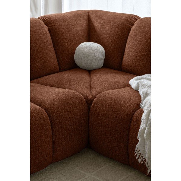 Terakotos spalvos kampinė sofa (su kairiuoju kampu/„U“ formos) Shell – Miuform-image-4