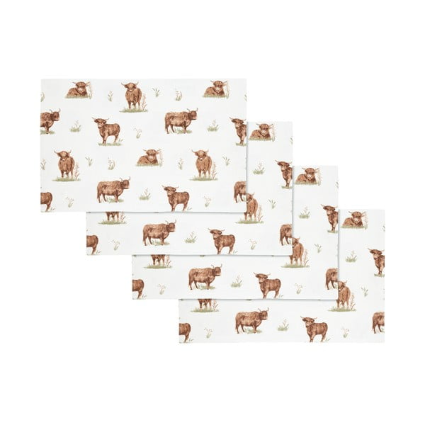 Iš medvilnės padėkliukai 4 vnt. 30x46 cm Angus Highland Cow – Catherine Lansfield