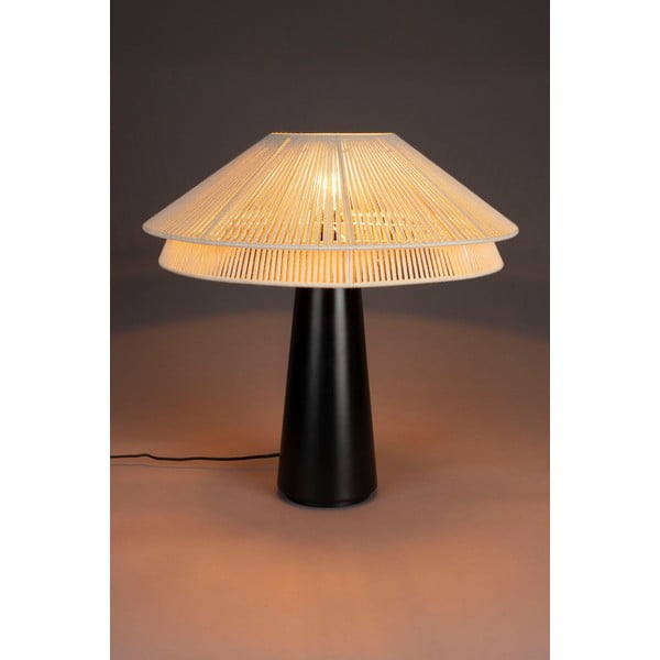 Stalinis šviestuvas juodos ir baltos spalvos (aukštis 62 cm) su tekstiliniu gaubtu Elon – Dutchbone-image-1